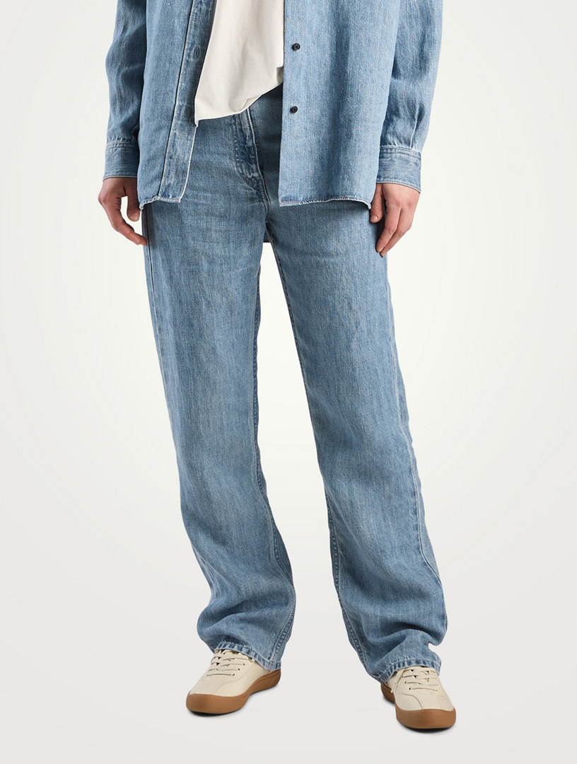 THE ROW デニム　Tarley リネン ジーンズ THE ROW Tarley Straight Linen Jeans | Holt Renfrew