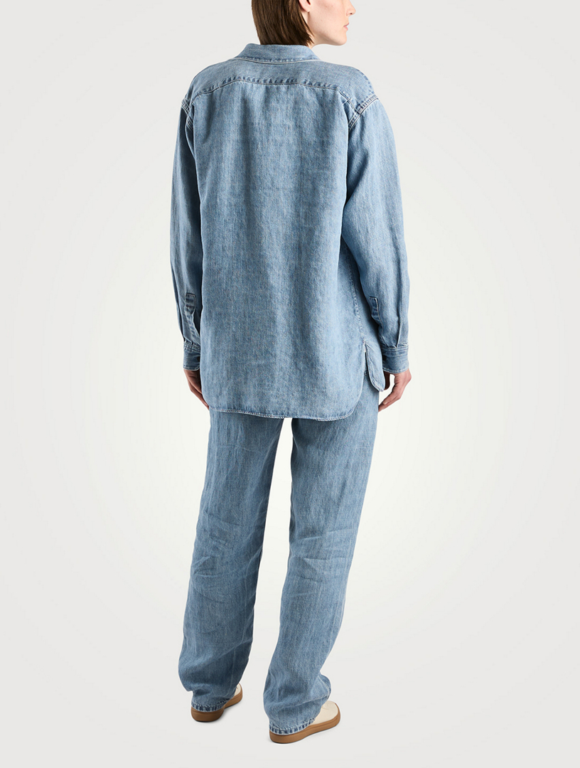 THE ROW Tarley Straight Linen Jeans | Holt Renfrew