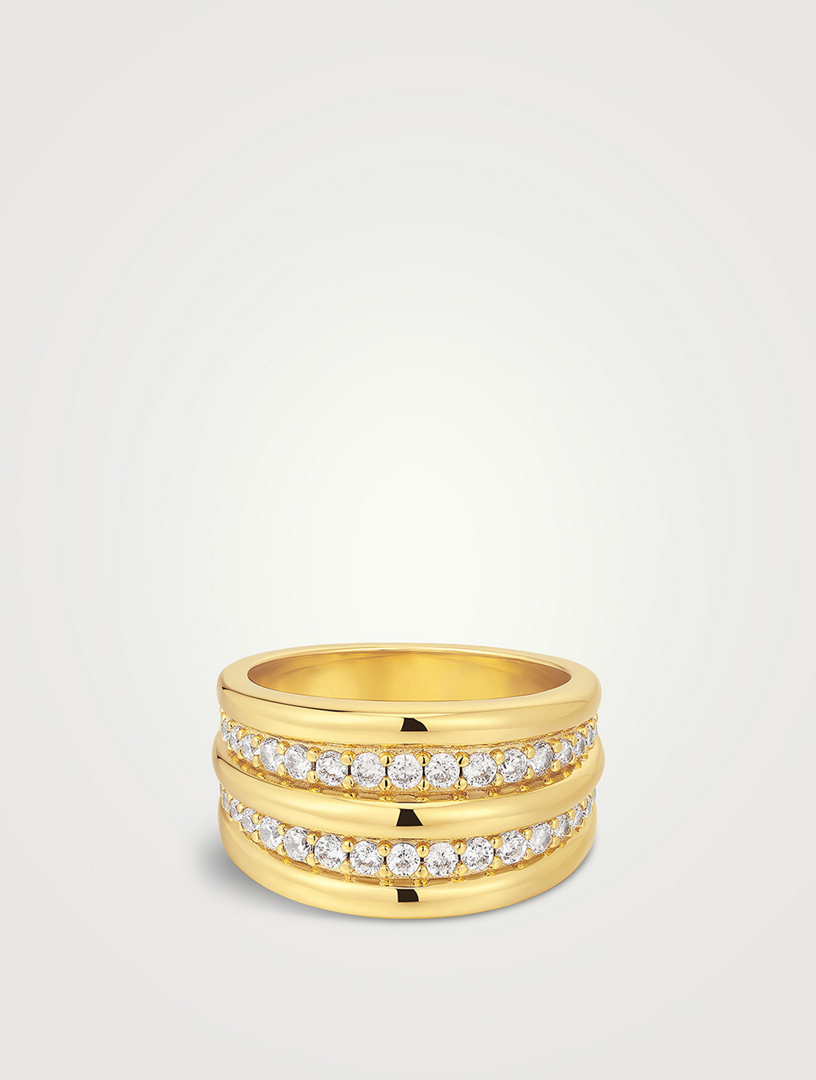 Positano Pavé Ridged Ring