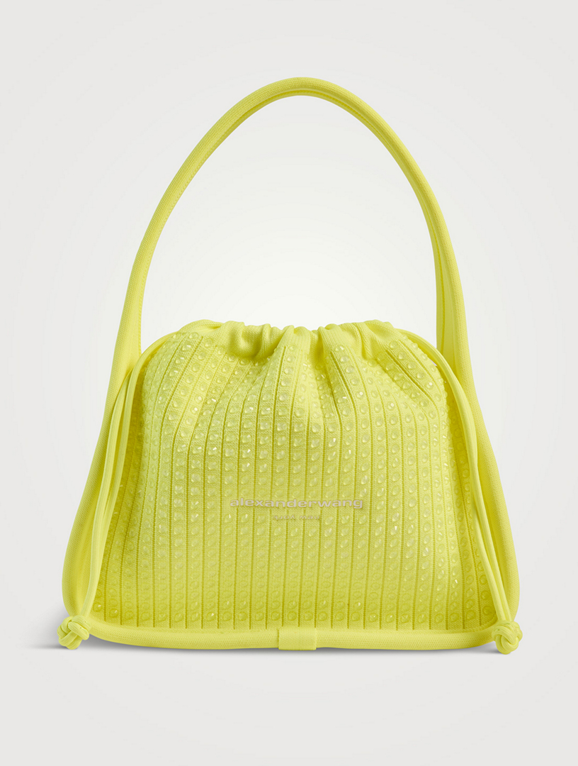 Small Ryan Crystal Rib-Knit Shoulder Bag
