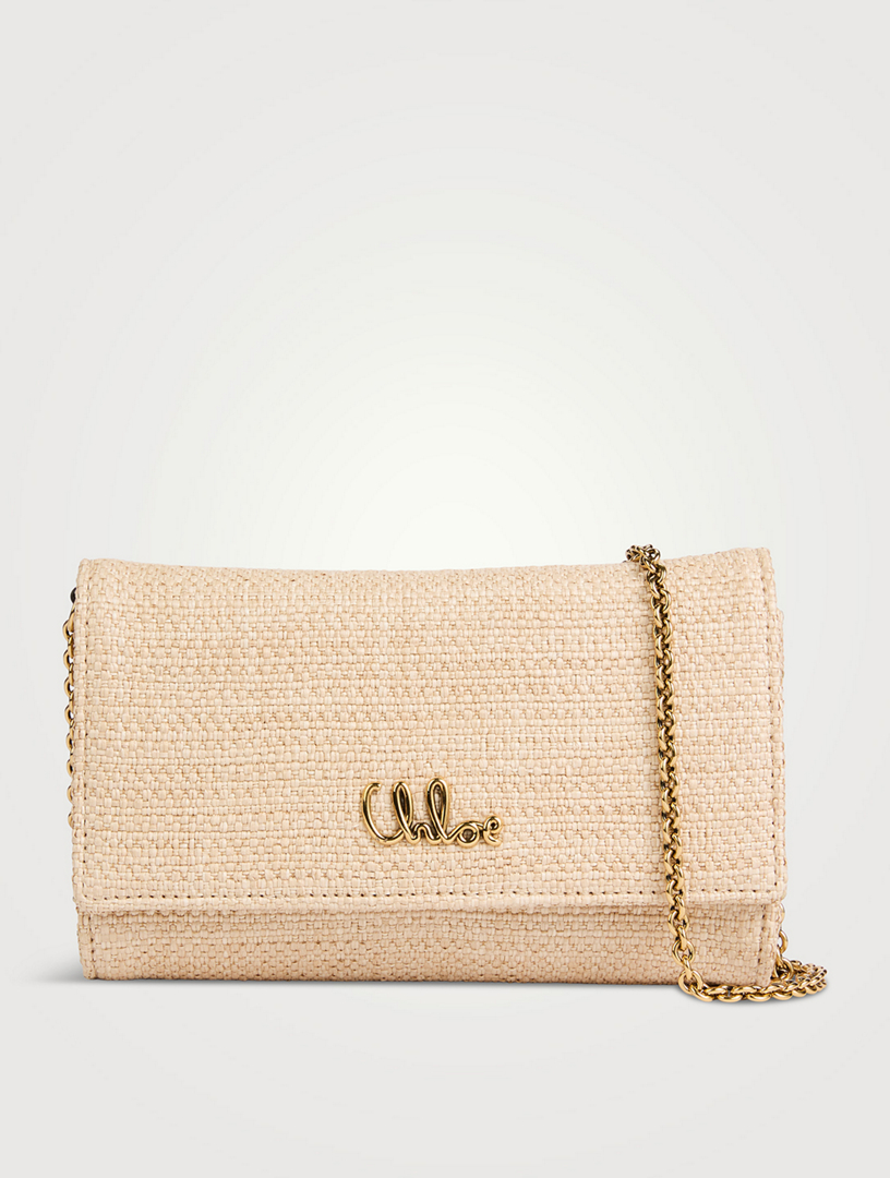 Chloé Iconic Raffia Wallet-On-Chain