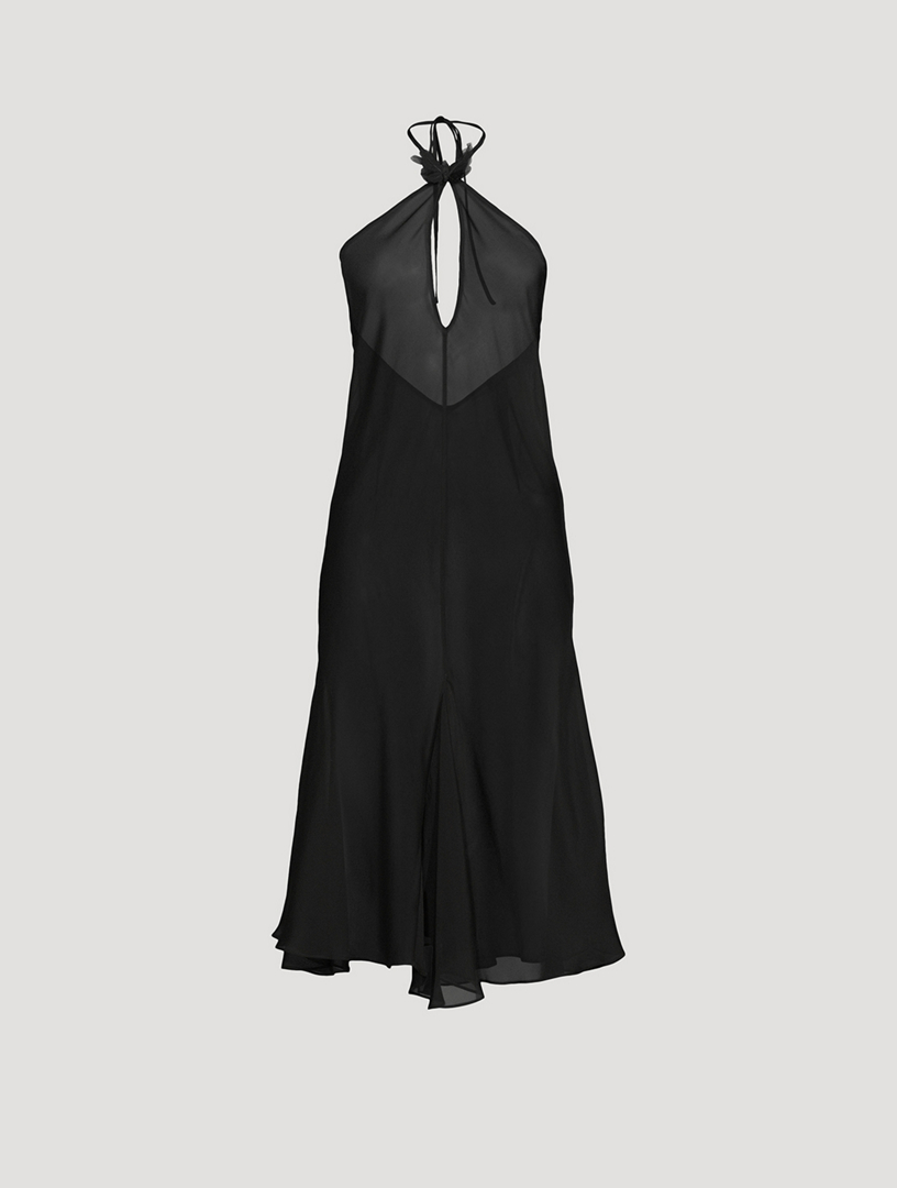 KIKI DE MONTPARNASSE Papillon Tetine Silk Keyhole Halter Midi Dress | Holt  Renfrew