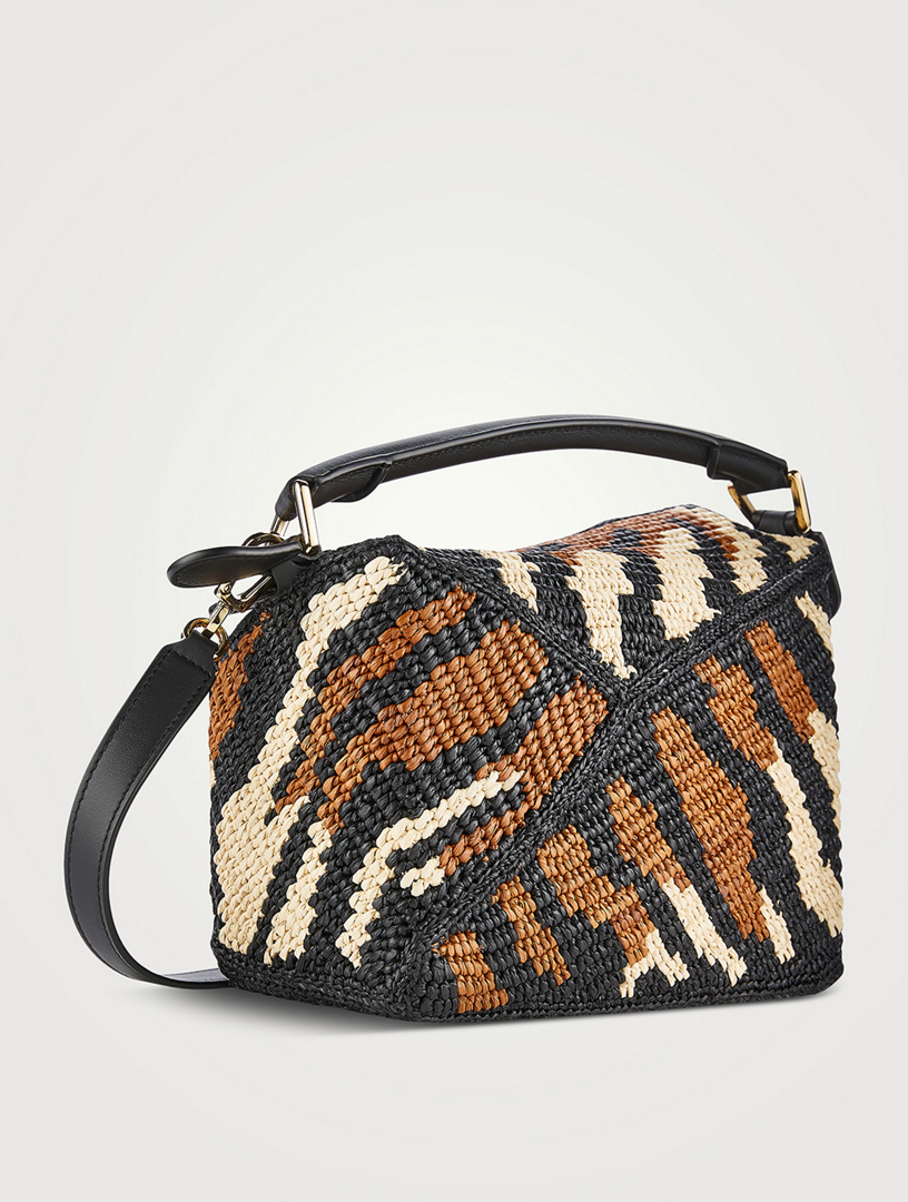 LOEWE Loewe x Paula's Ibiza Small Puzzle Edge Raffia Bag LOEWE Loewe x Paula's Ibiza Small Puzzle Edge Raffia Bag