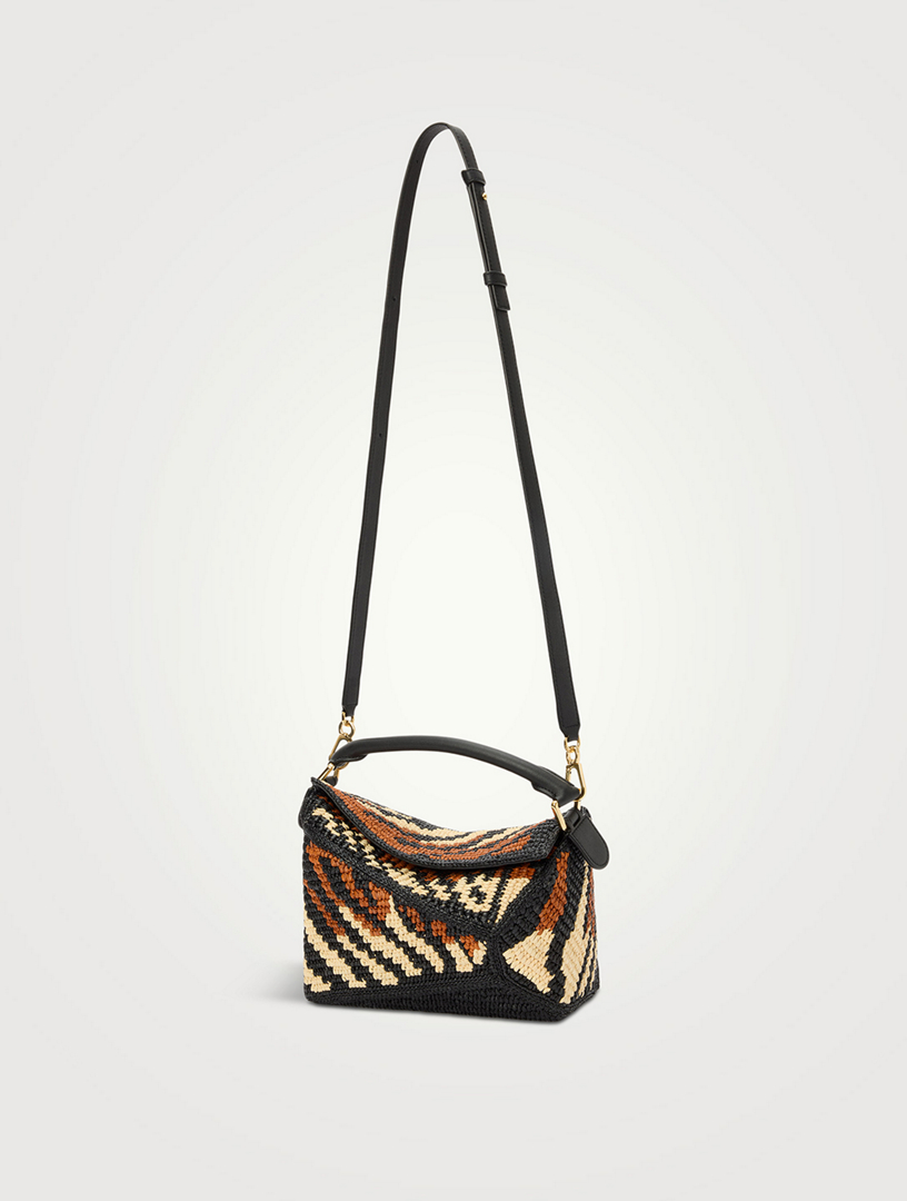 LOEWE Loewe x Paula's Ibiza Small Puzzle Edge Raffia Bag LOEWE Loewe x Paula's Ibiza Small Puzzle Edge Raffia Bag