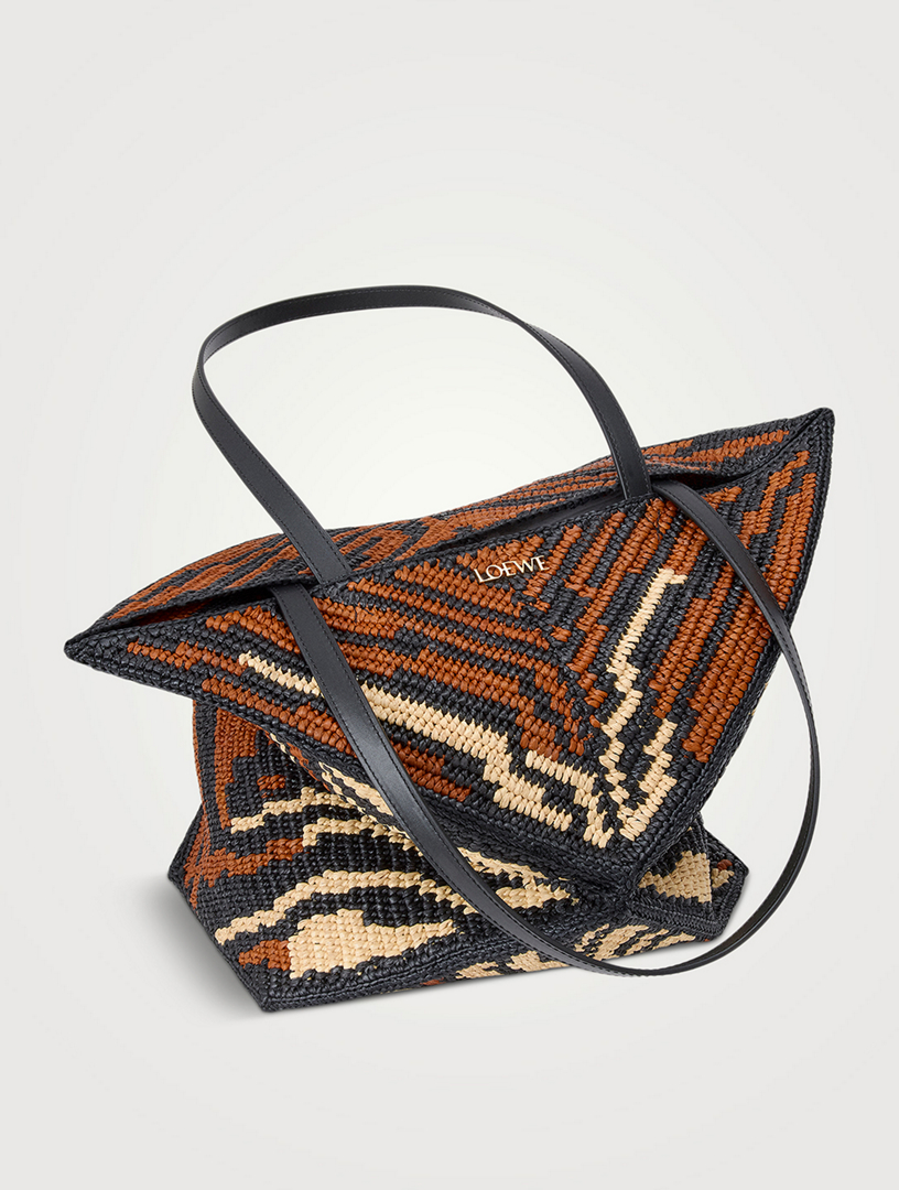 LOEWE Loewe x Paula's Ibiza Medium Puzzle Fold Raffia Tote
