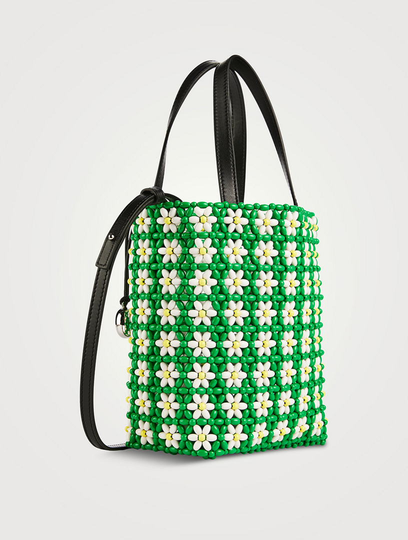 LOEWE Loewe x Paula's Ibiza Mini Floral Beaded Tote Bag
