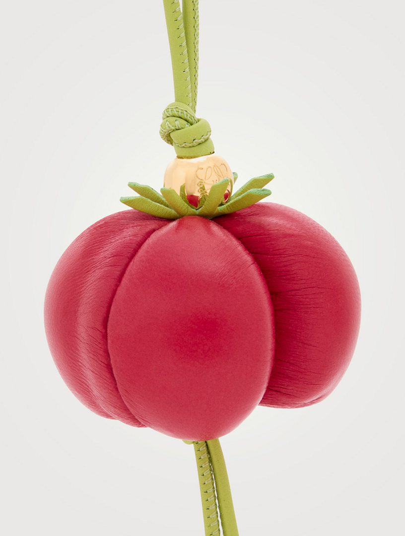 【LOEWE】Paula's Ibiza ★トマトブランチ レザーバッグチャーム Loewe Paula's Ibiza Tomato Branch-Tone, Resin And Leather