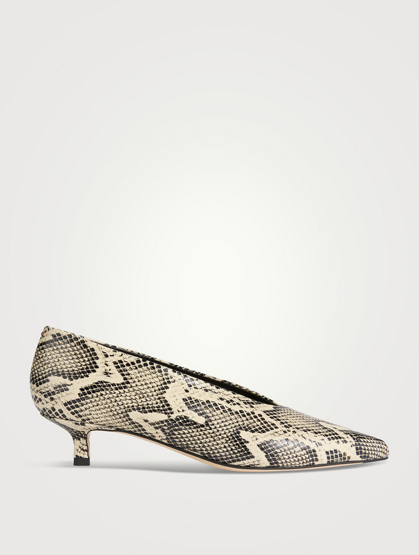 Clara Snakeskin-Embossed Leather Pumps