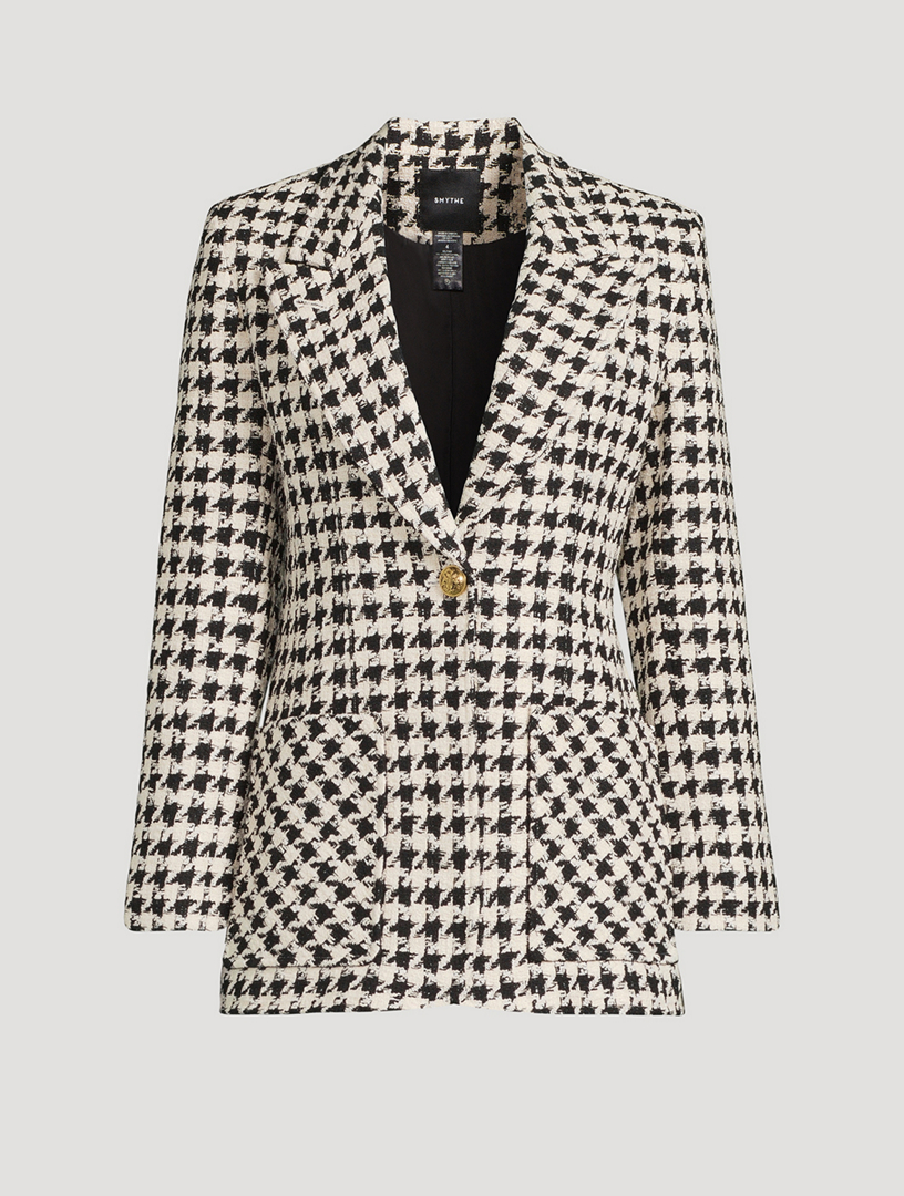 Houndstooth Tweed Blazer