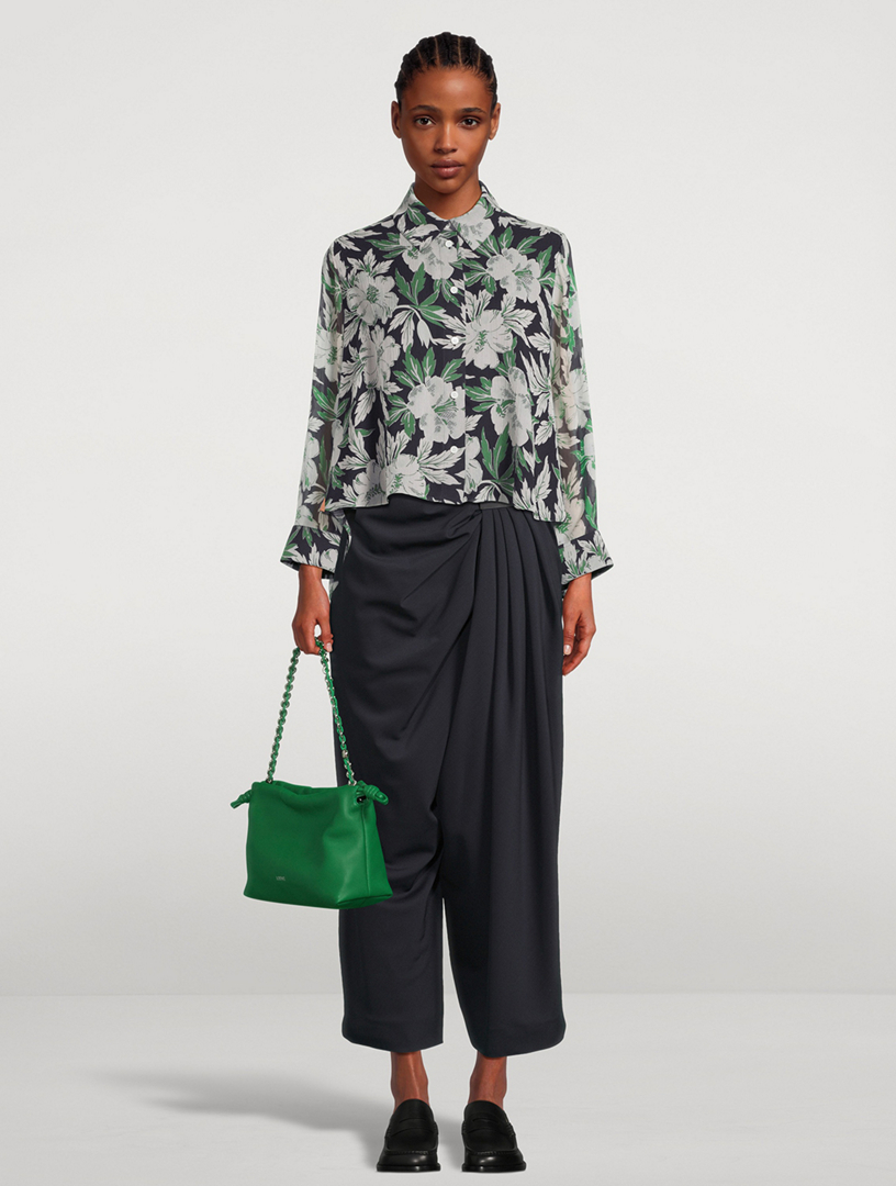 LOEWE Wool Cropped Draped Trousers | Holt Renfrew