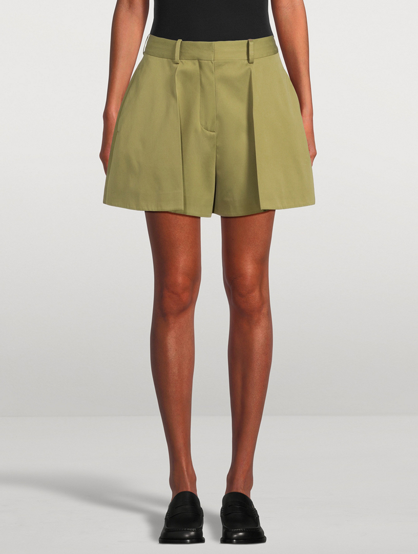 Cotton And Silk Trapeze Shorts