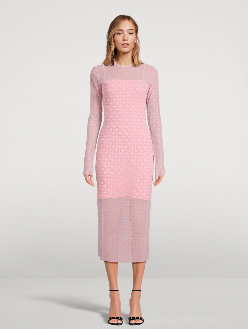 【関税&送料込】Givenchy Monogram 72 Tulle Sheath Dress GIVENCHY Monogram 72 Tulle Midi Dress | Holt Renfrew