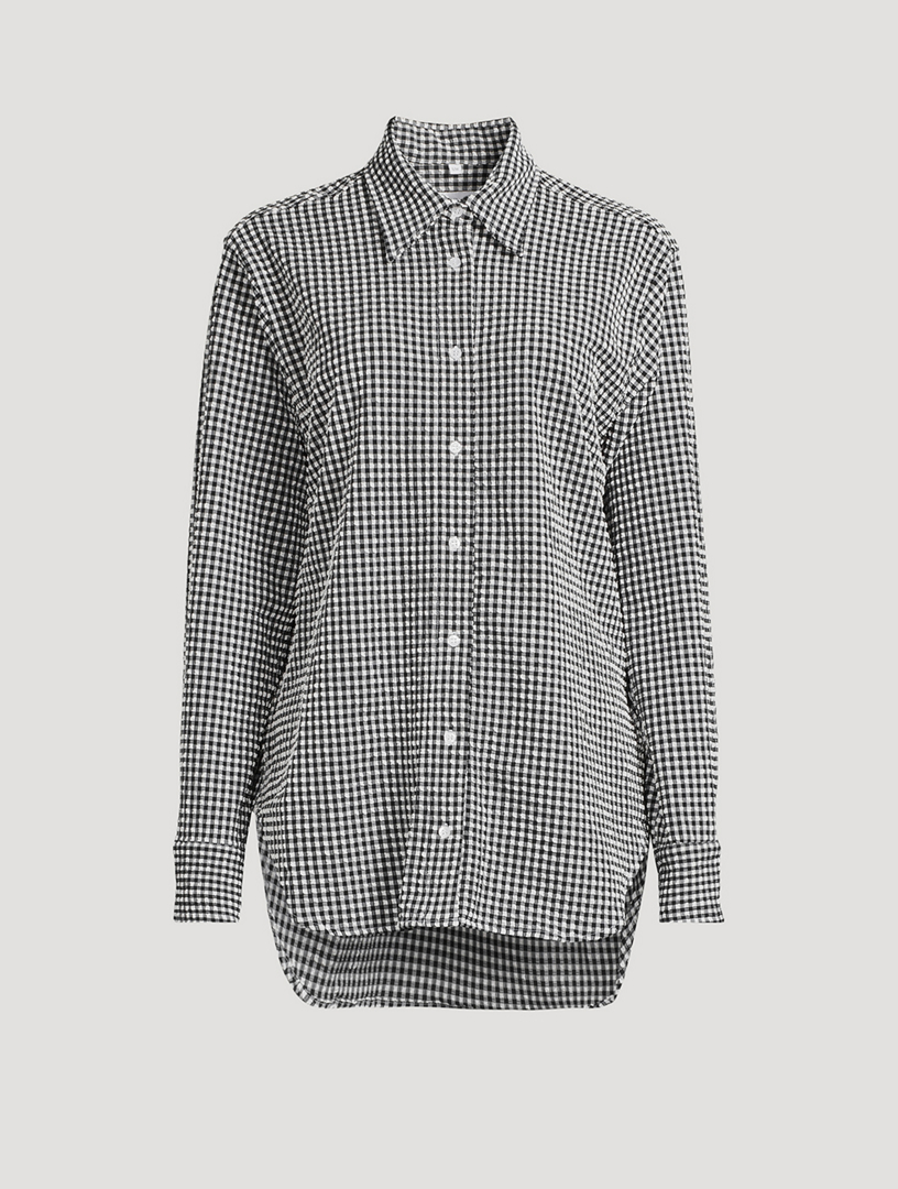 シャツ HUECLOSET Hue Thin Check Shirt HUNZA G Seersucker Shirt In Gingham Print | Holt Renfrew
