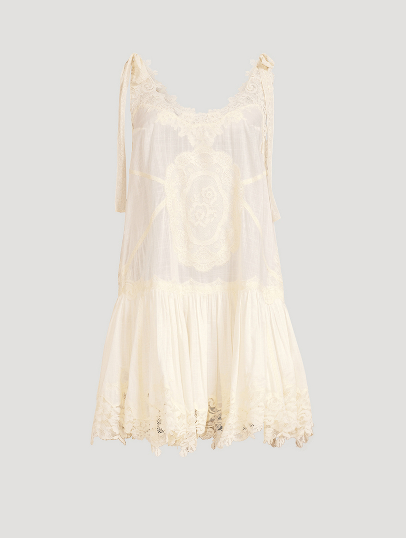 ZIMMERMANN Cascadian Lace Mini Dress | Holt Renfrew