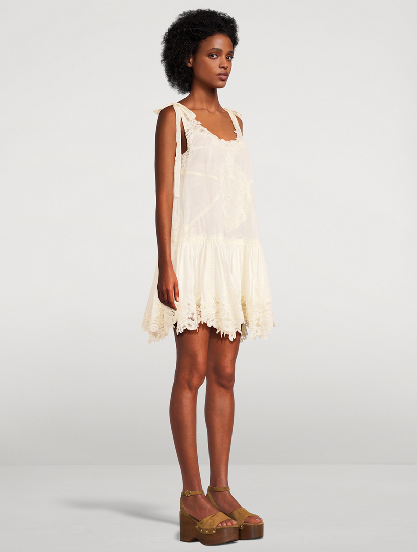 ZIMMERMANN Cascadian Lace Mini Dress | Holt Renfrew
