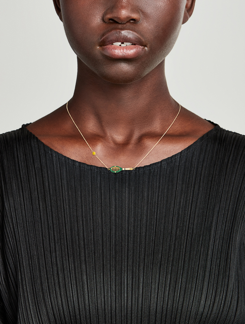 ALIITA 9K Gold Tennis Pelota Pendant Necklace | Holt Renfrew