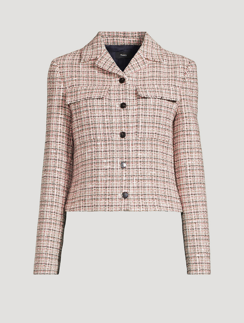 THEORY Cropped Tweed Jacket | Holt Renfrew