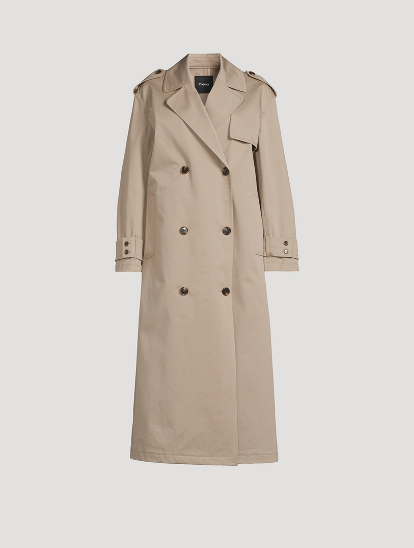 Oversized Cotton Gabardine Trench Coat