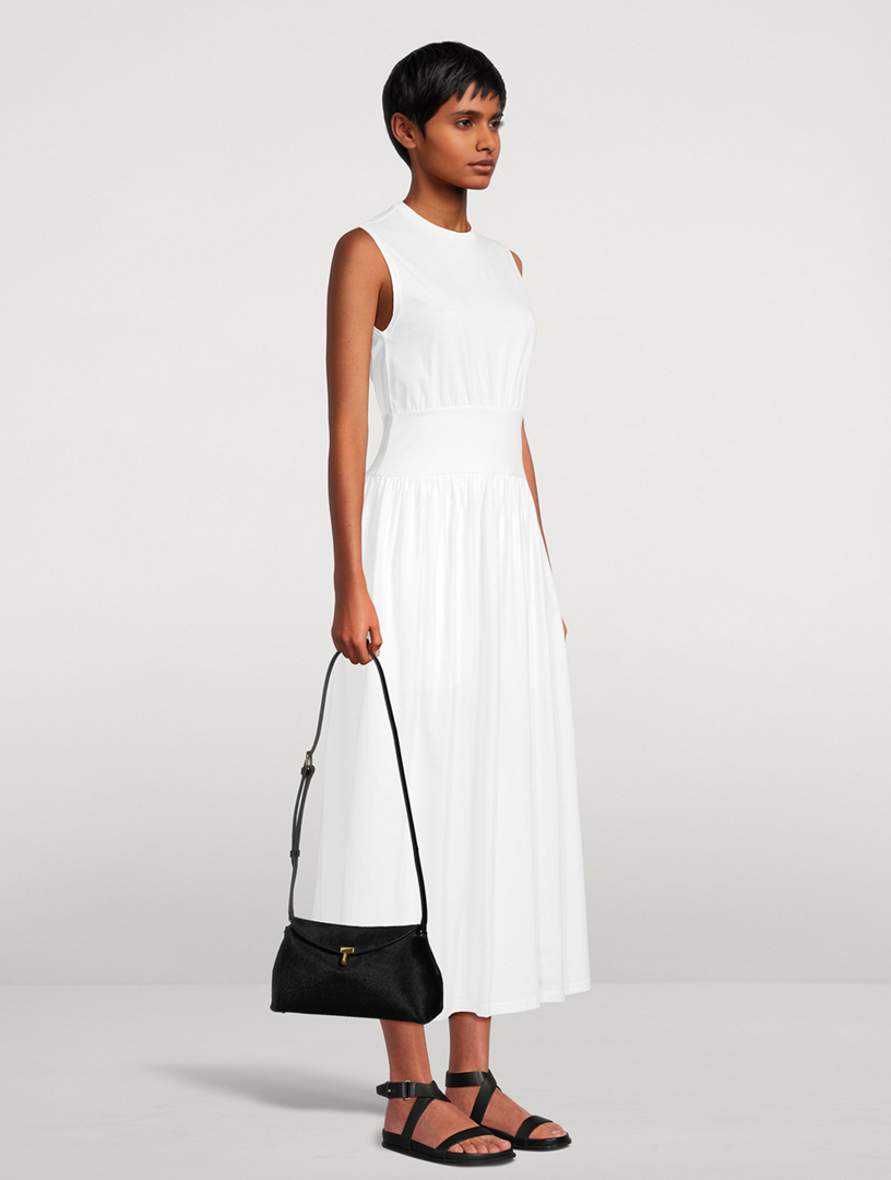 TOTEME｜DRESSES (Sleeveless Cotton T-Shirt Dress (242-WR Sleeveless cotton tee dress black – TOTEME