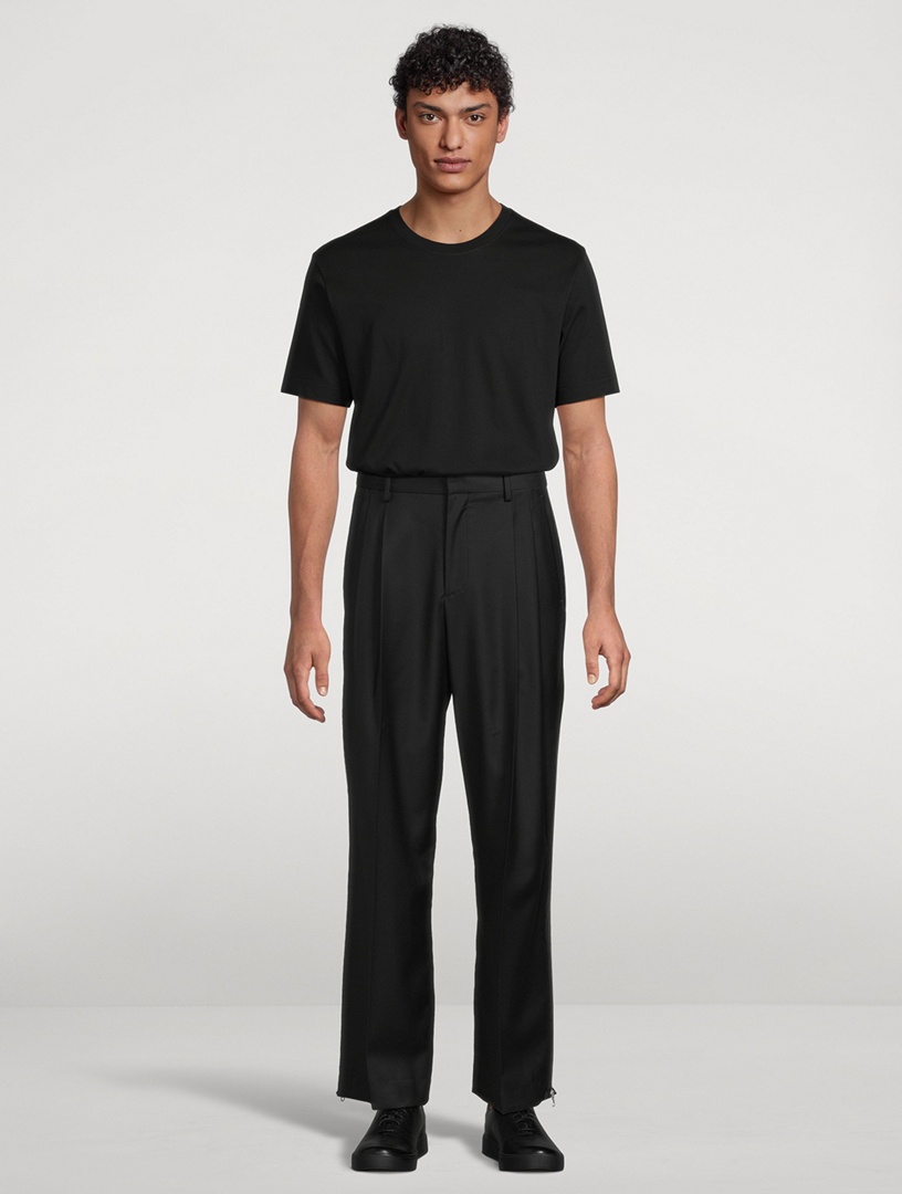 HELMUT LANG Wool Double-Pleated Trousers | Holt Renfrew