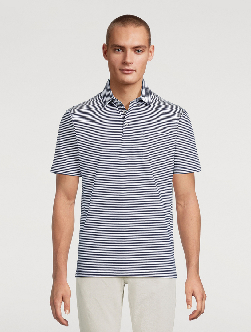 Lisle Polo Shirt Striped Print