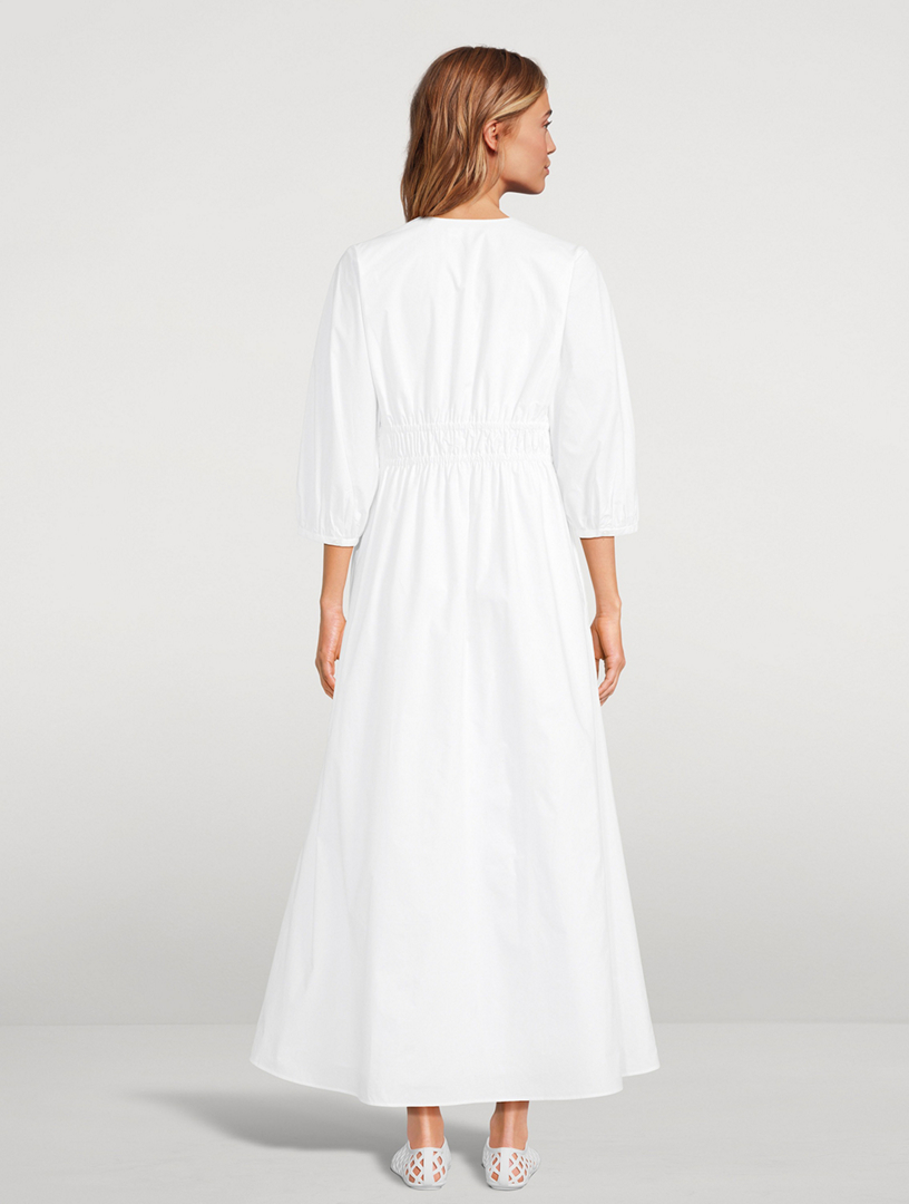 The Cinched Poplin Maxi Dress