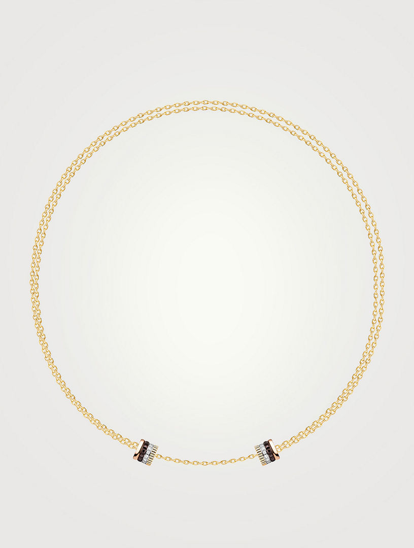 Quatre Classique Gold Necklace With Diamonds