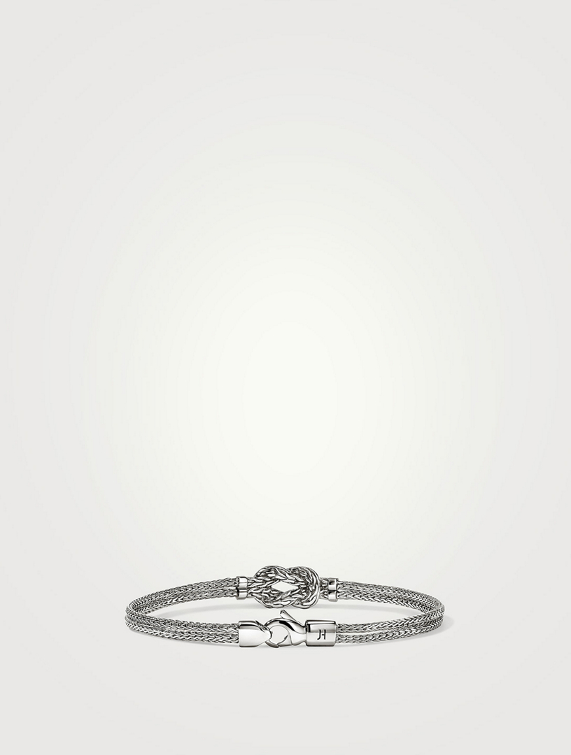 Love Knot Sterling Silver Bracelet With Diamonds
