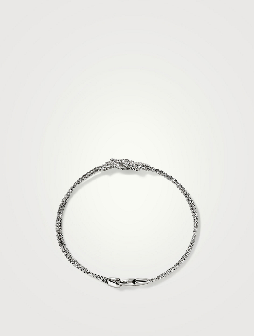 Love Knot Sterling Silver Bracelet With Diamonds