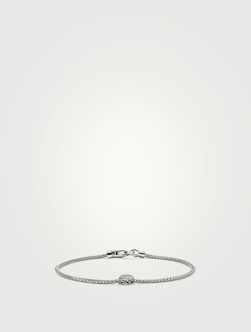 JH Essentials Sterling Silver Bracelet With Pavé Diamonds