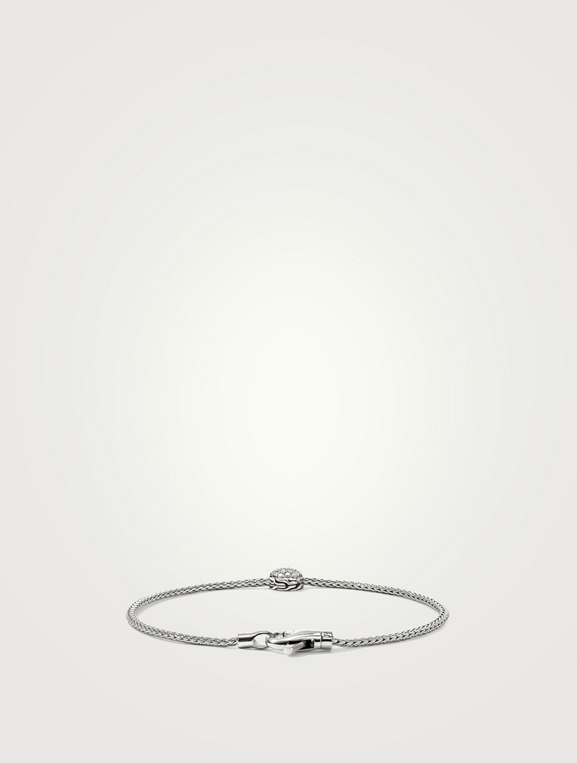 JH Essentials Sterling Silver Bracelet With Pavé Diamonds