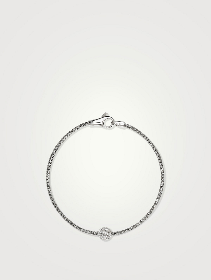 JH Essentials Sterling Silver Bracelet With Pavé Diamonds