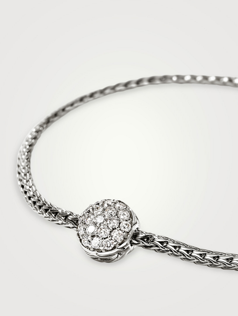 JH Essentials Sterling Silver Bracelet With Pavé Diamonds