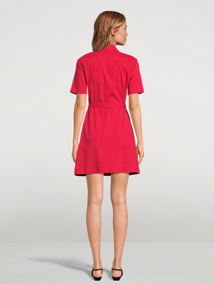 THEORY Good Linen Belted Shirt Dress | Holt Renfrew