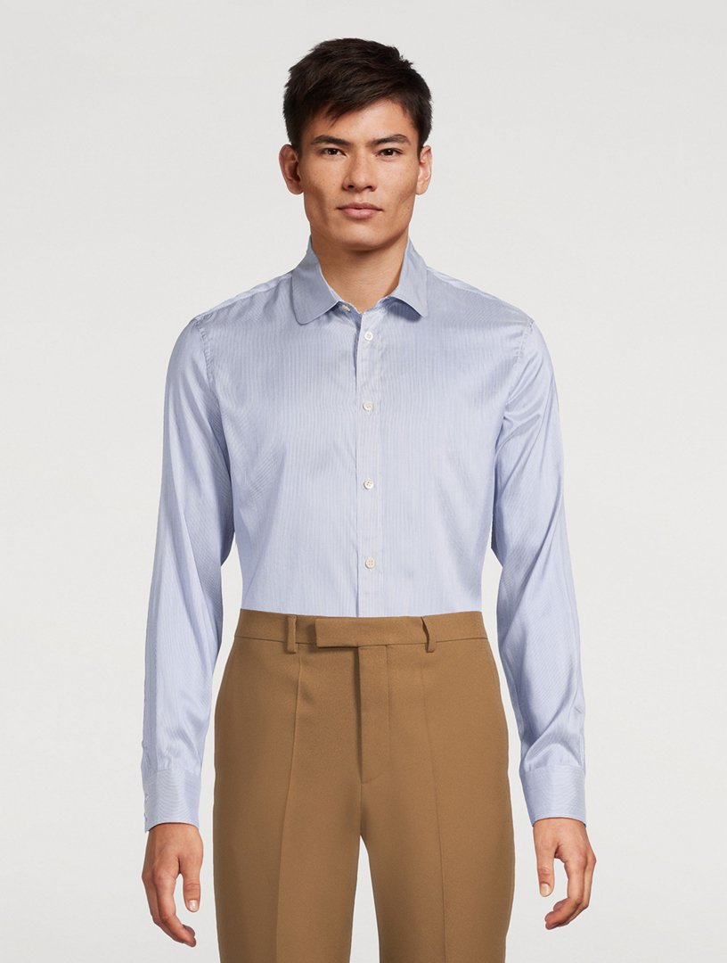 VALENTINO Striped Silk Shirt | Holt Renfrew