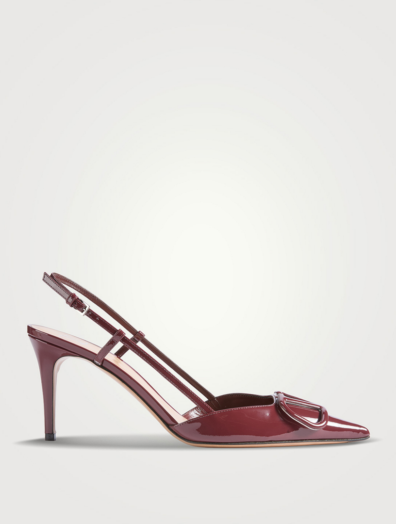 VLogo Patent Leather Slingback Pumps