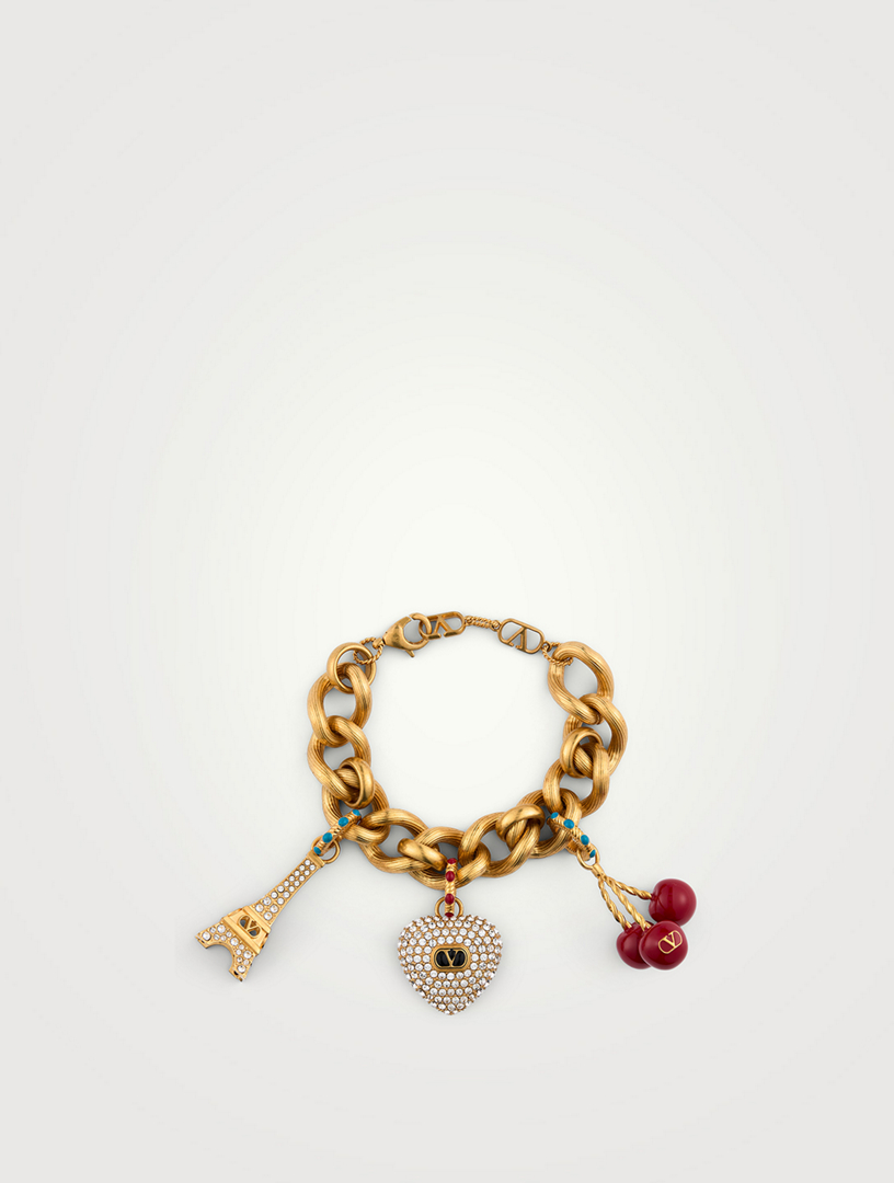 Chez Eiffel Charm Bracelet With Crystals