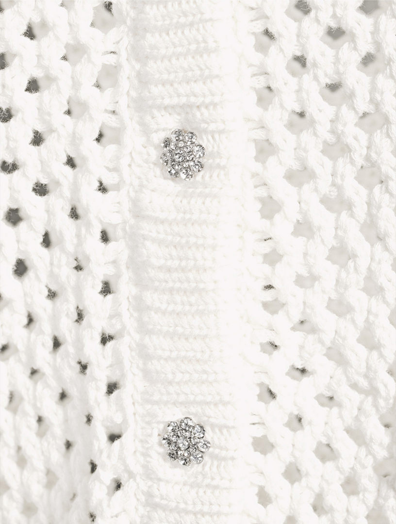 Embellished Pointelle Cardigan