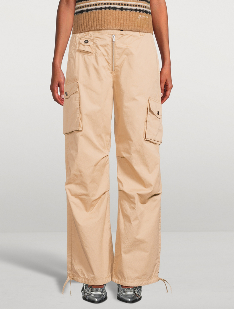 【関税&送料込】Ganni Cotton Twill Cargo Pants Black Black Twill Suiting Cargo Pants | GANNI US