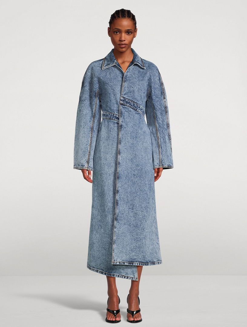 コート ALAIA SS25 Denim trench coat (AA9M1067T535A 524) Alaïa Belted Denim Trench Coat | Blue | FARFETCH