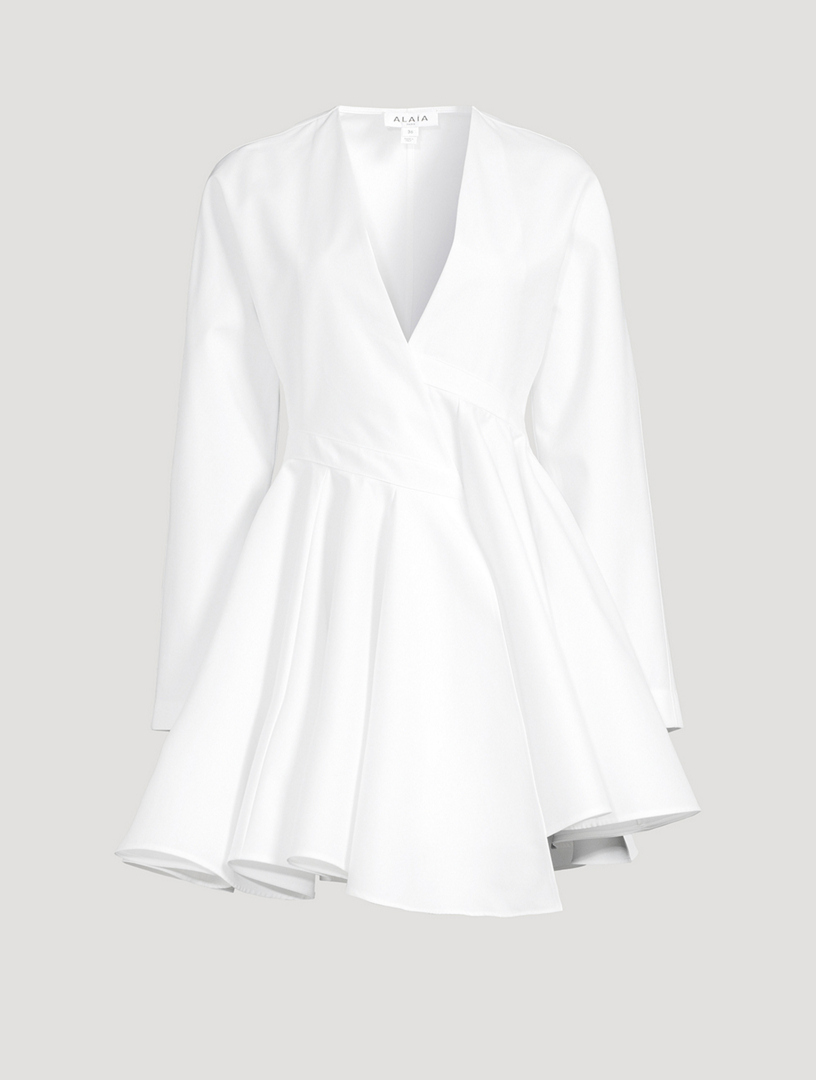 Asymmetric Poplin Mini Dress