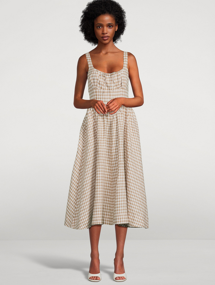 reformation brown gingham dress FB County Charlie Brown Mini Dress main image 0