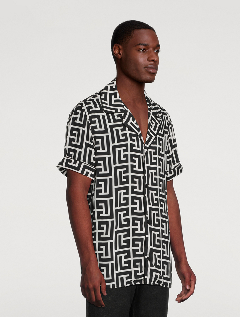 Pajama Shirt Monogram Print