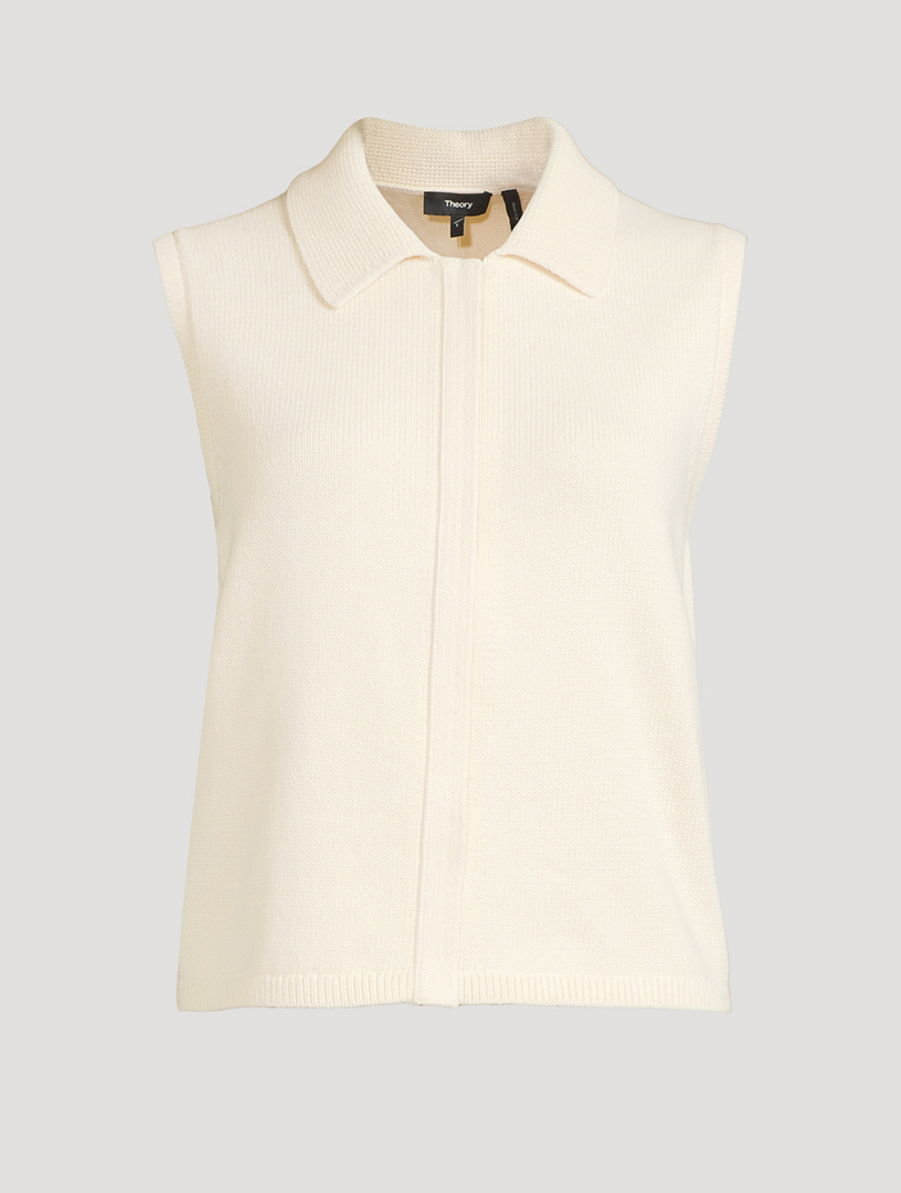 Zip-Front Knit Vest