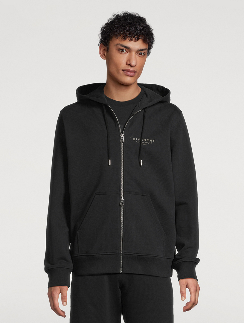 GIVENCHY Cotton Zip Hoodie With Stamp | Holt Renfrew