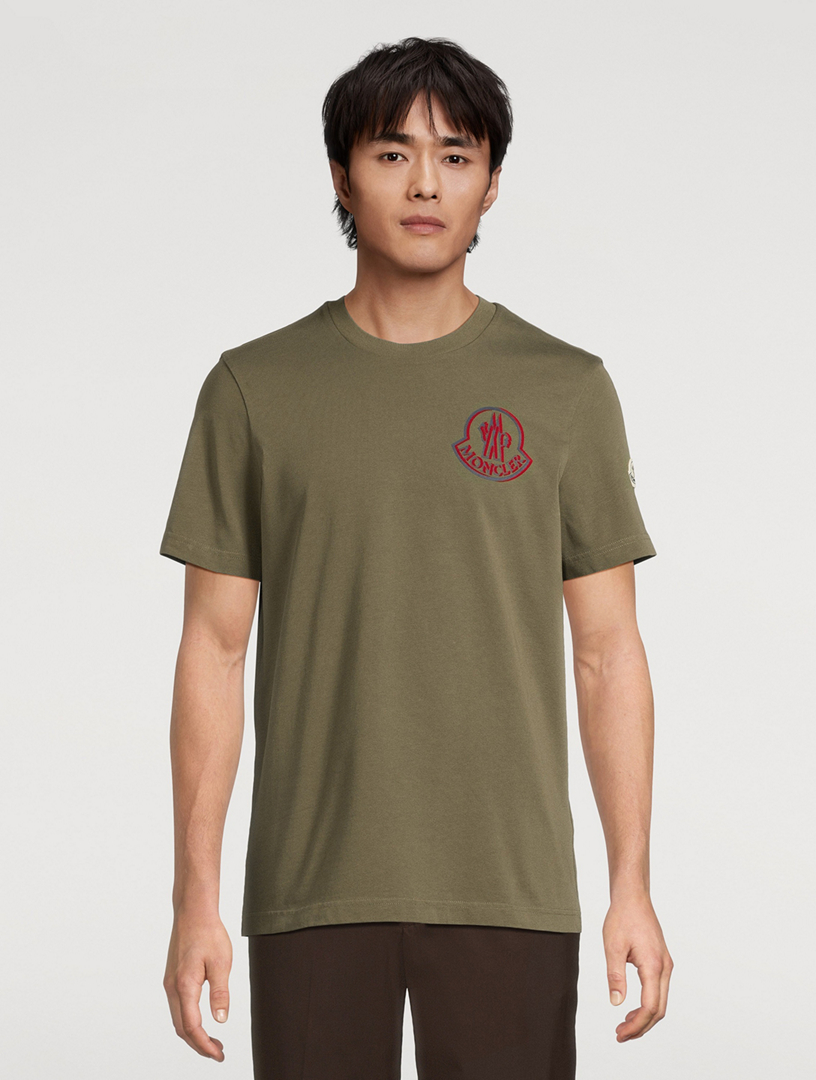 MONCLER 半袖Tシャツ オリーブ MONCLER Cotton Logo T-Shirt | Holt Renfrew