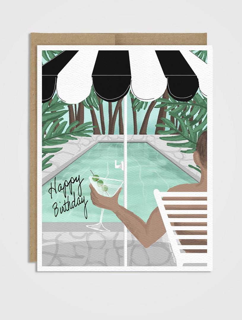 Polished Poolside Birthday Greeting Card