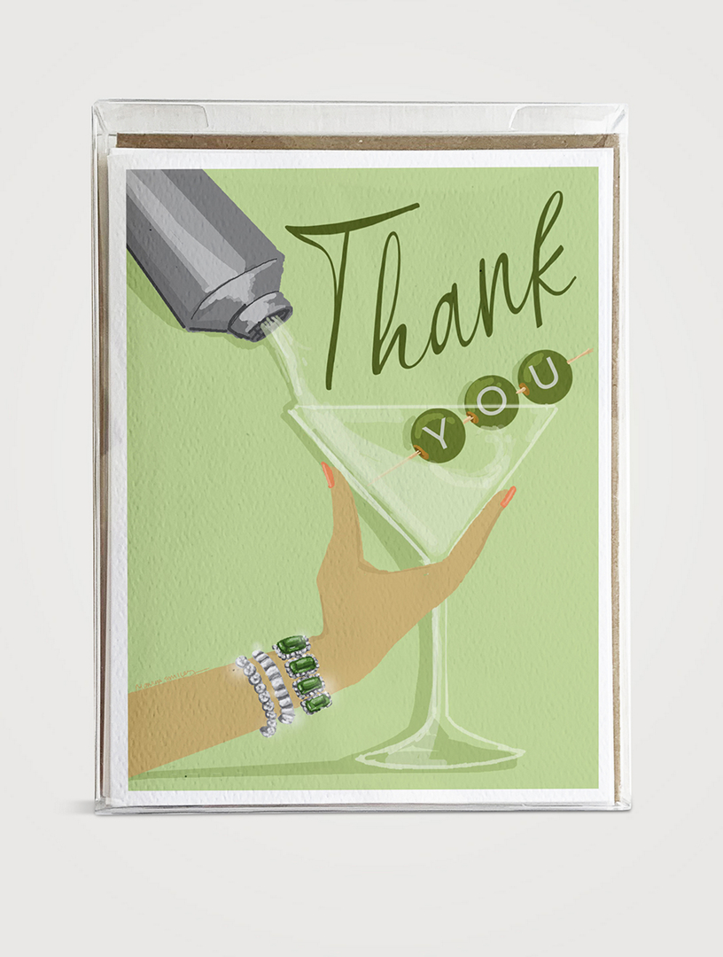 Set Of 10 Merci Martini Blank Cards Box