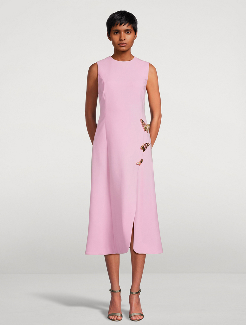 OSCAR DE LA RENTA Butterfly-Embellished Midi Dress | Holt Renfrew