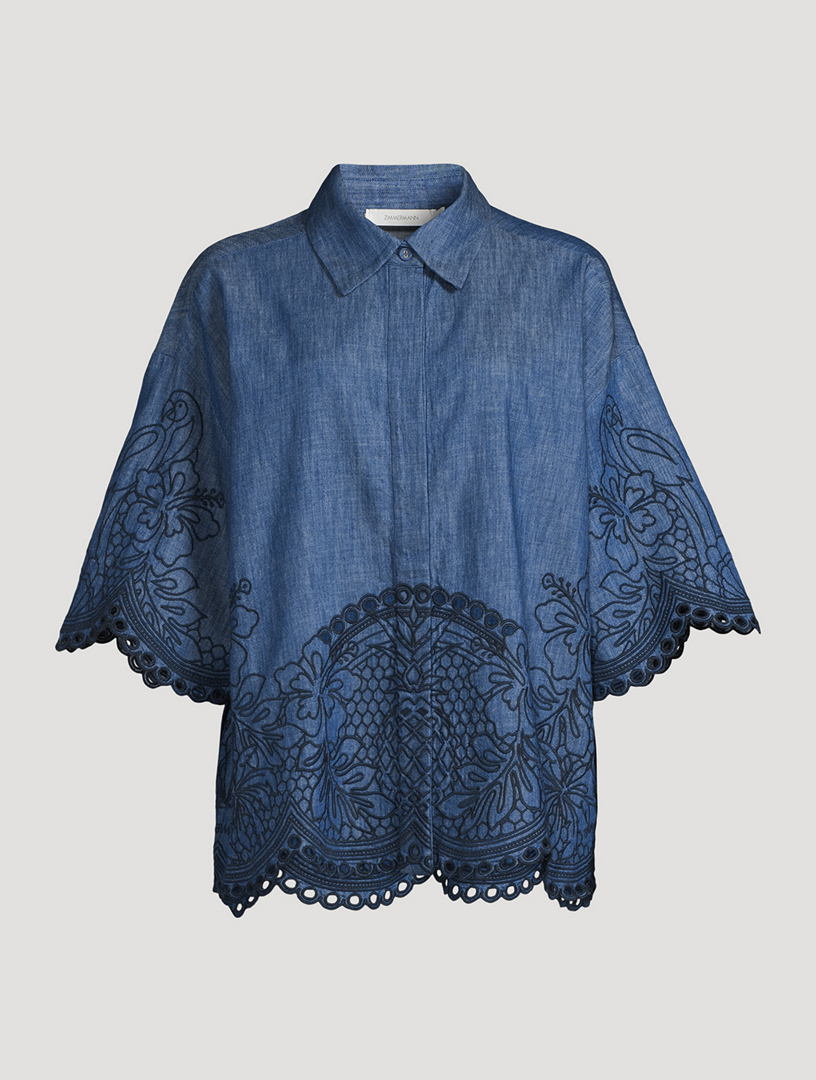 Coco Embroidered Denim Shirt